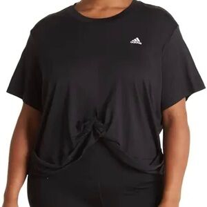 Adidas Women's Black Short Sleeve Tee with Knot